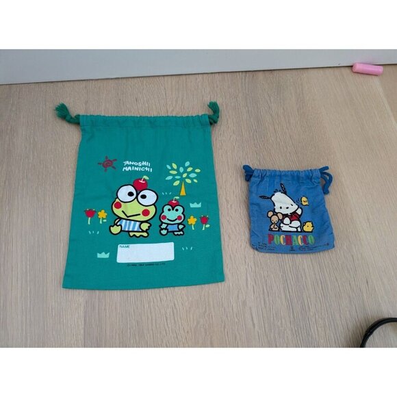 Rare Sanrio Kero Kero Keroppi Small Cloth Drawstring Bag - 8" X 9.5" Pochacco - Picture 3 of 6